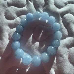 Genuine Aquamarine Crystal Bracelet | Calming Energy Healing Gemstone